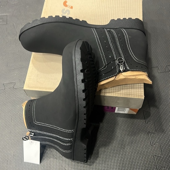 Womens Size-11 J-Sport Jenna Side Zip Up Ankle High Waterproof Boots Black - Picture 5 of 7